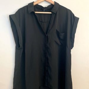 Black short sleeved button up